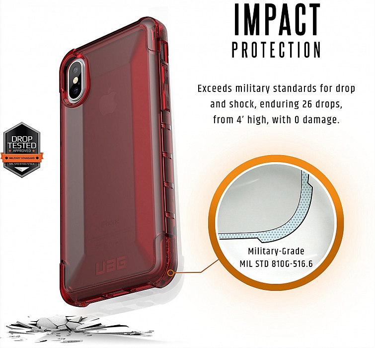 Противоударный чехол Urban Armor Gear Plyo Crimson для iPhone X
